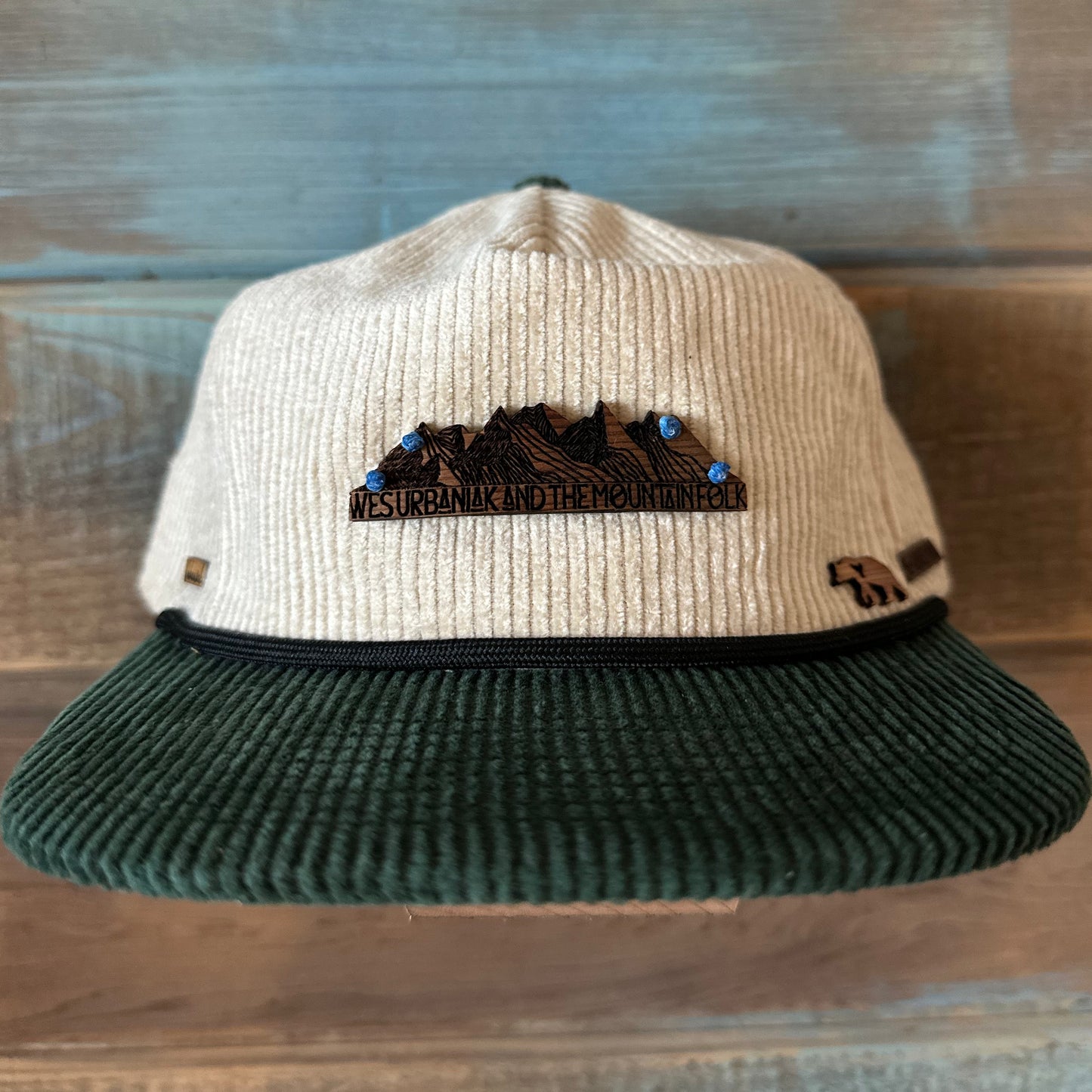 Green/beige Corduroy Head Hugger